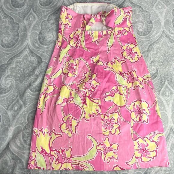 Lilly Pulitzer Franco Strapless Hotty Pink Daylily Tie Back - Picture 5 of 5